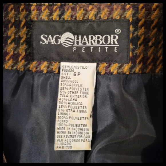 houndstooth wool blend 1 button closure blazer 6P - Picture 2 of 7